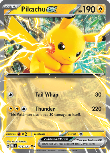 Carta Pikachu ex 28/131 do set Prismatic Evolutions — Pokémon TCG | Bynx