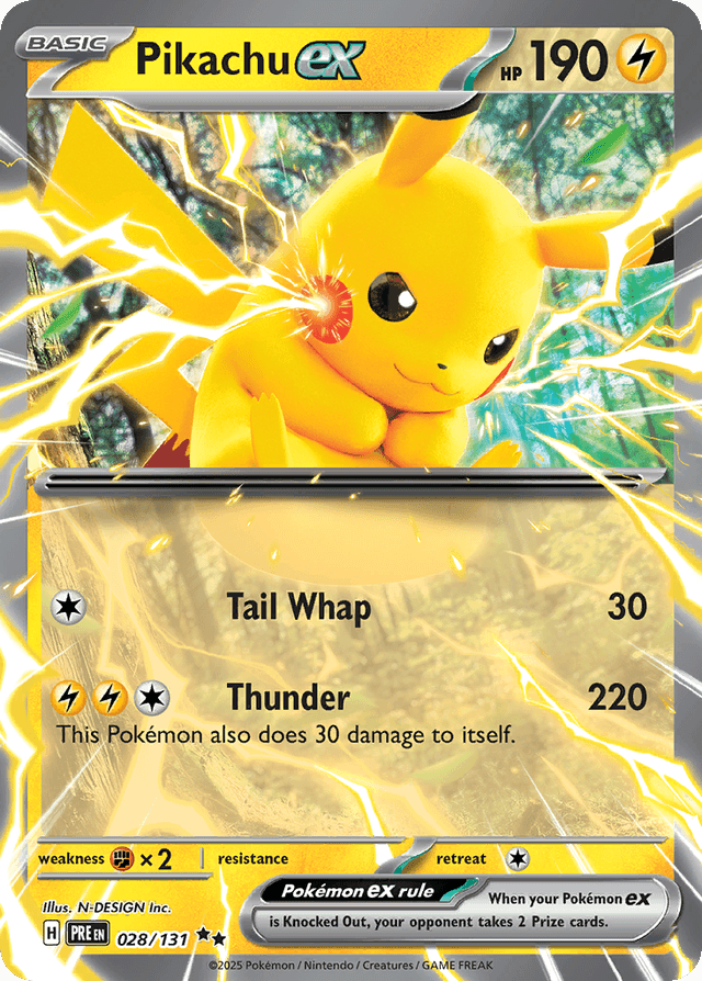 Carta Pikachu ex 28/131 do set Prismatic Evolutions — Pokémon TCG | Bynx