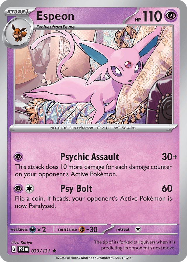 Carta Espeon 33/131 do set Prismatic Evolutions — Pokémon TCG | Bynx