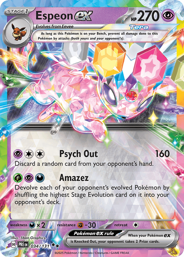 Carta Espeon ex 34/131 do set Prismatic Evolutions — Pokémon TCG | Bynx