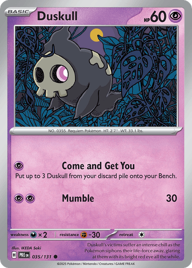 Carta Duskull 35/131 do set Prismatic Evolutions — Pokémon TCG | Bynx