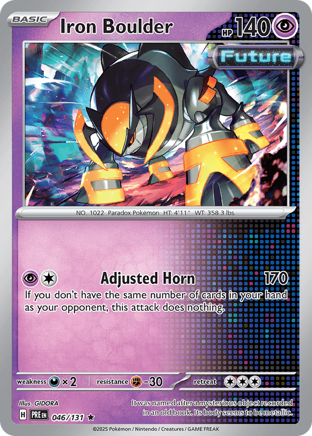 Carta Iron Boulder 46/131 do set Prismatic Evolutions — Pokémon TCG | Bynx