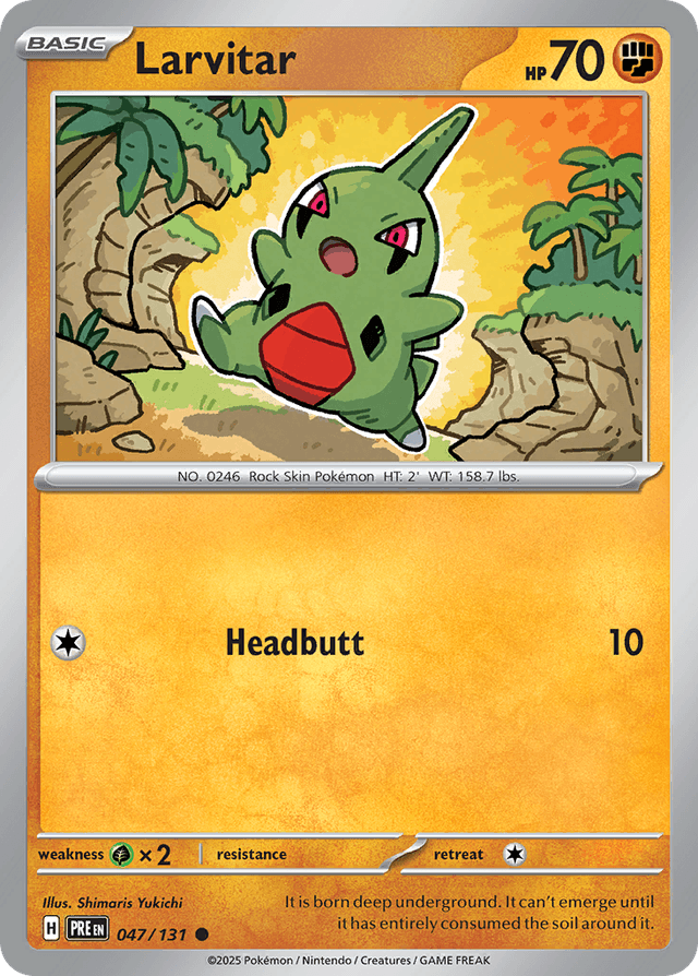 Carta Larvitar 47/131 do set Prismatic Evolutions — Pokémon TCG | Bynx