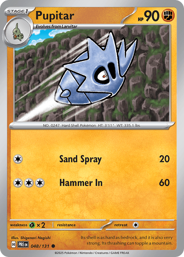 Carta Pupitar 48/131 do set Prismatic Evolutions — Pokémon TCG | Bynx