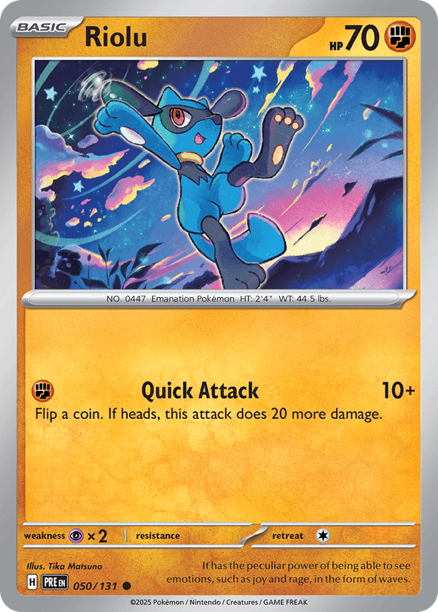 Carta Riolu 50/131 do set Prismatic Evolutions — Pokémon TCG | Bynx