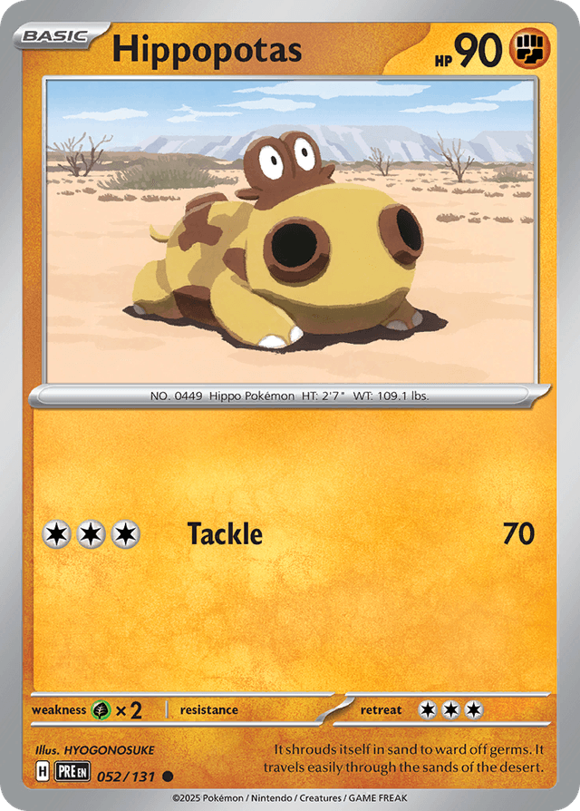 Carta Hippopotas 52/131 do set Prismatic Evolutions — Pokémon TCG | Bynx