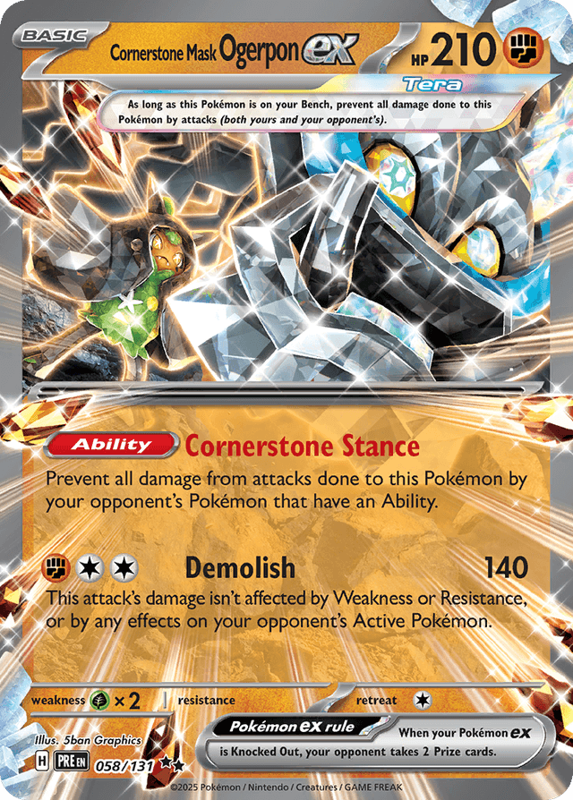 Carta Cornerstone Mask Ogerpon ex 58/131 do set Prismatic Evolutions — Pokémon TCG | Bynx