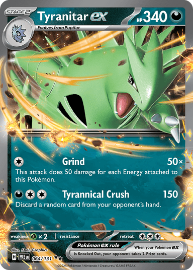 Carta Tyranitar ex 64/131 do set Prismatic Evolutions — Pokémon TCG | Bynx