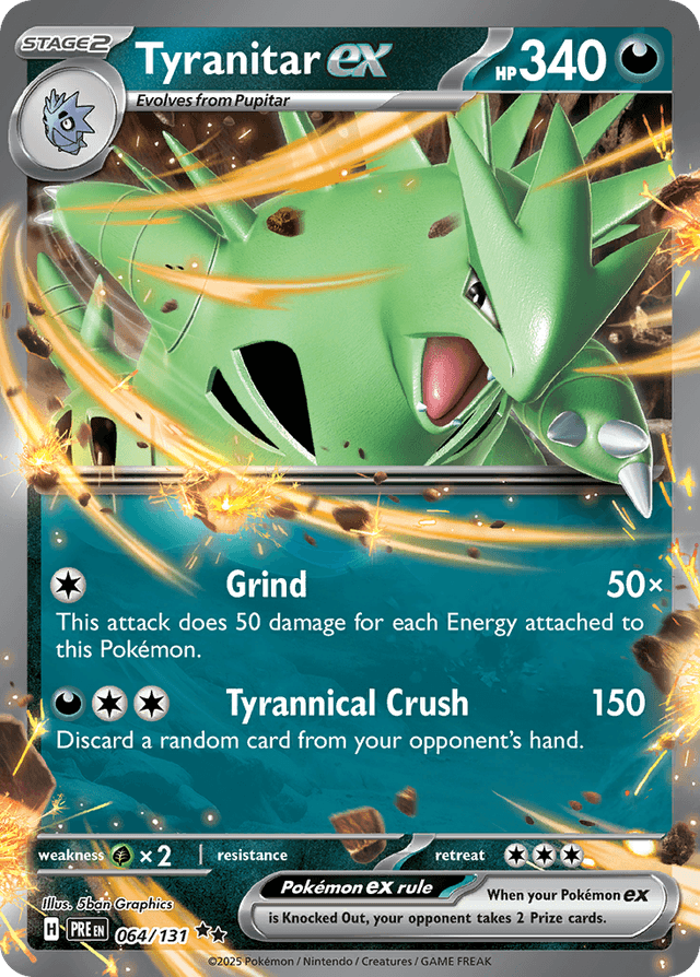 Carta Tyranitar ex 64/131 do set Prismatic Evolutions — Pokémon TCG | Bynx