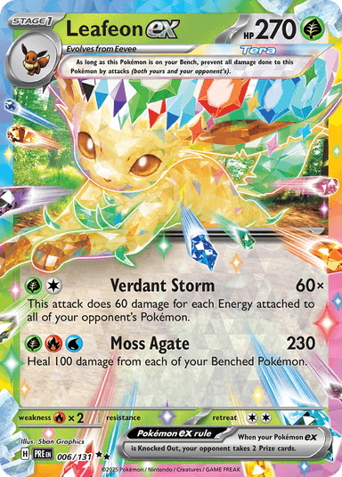 Carta Leafeon ex 6/131 do set Prismatic Evolutions — Pokémon TCG | Bynx