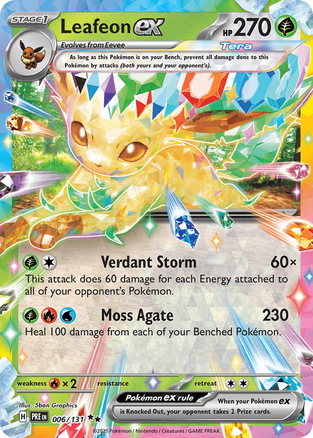 Carta Leafeon ex 6/131 do set Prismatic Evolutions — Pokémon TCG | Bynx