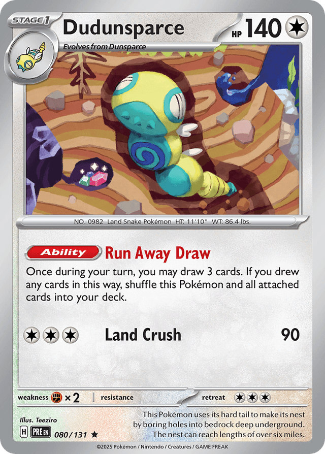 Carta Dudunsparce 80/131 do set Prismatic Evolutions — Pokémon TCG | Bynx