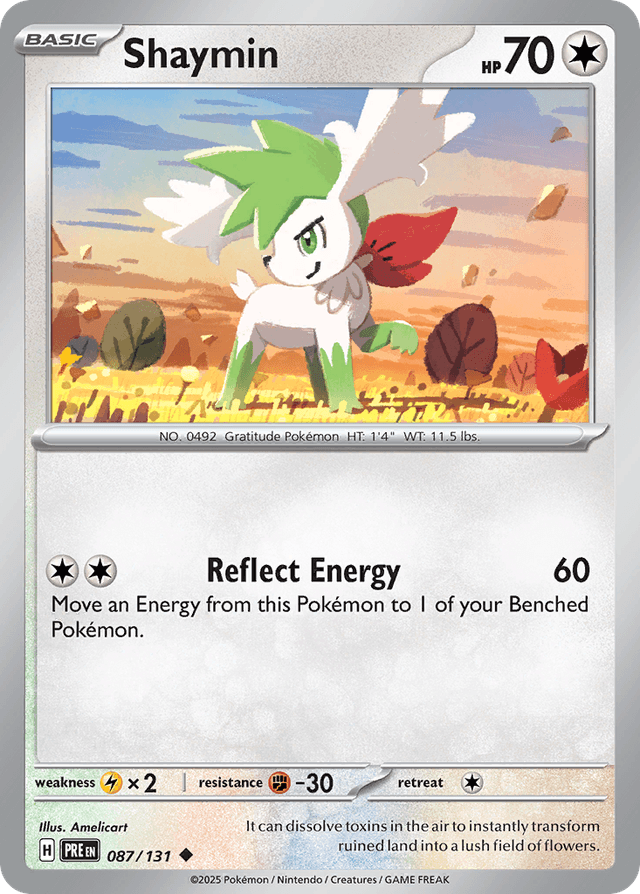 Carta Shaymin 87/131 do set Prismatic Evolutions — Pokémon TCG | Bynx