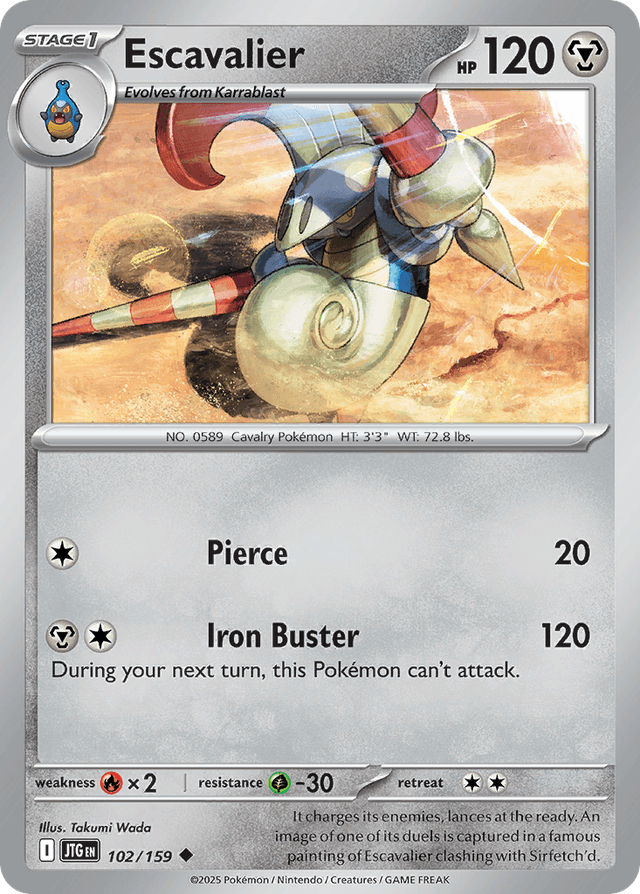 Carta Escavalier 102/159 do set Journey Together — Pokémon TCG | Bynx