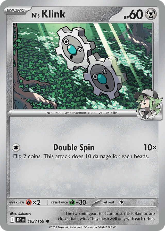 Carta N's Klink 103/159 do set Journey Together — Pokémon TCG | Bynx