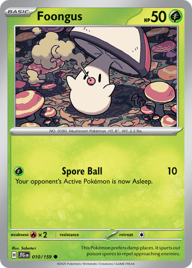 Carta Foongus 10/159 do set Journey Together — Pokémon TCG | Bynx
