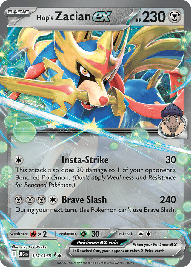 Carta Hop's Zacian ex 111/159 do set Journey Together — Pokémon TCG | Bynx