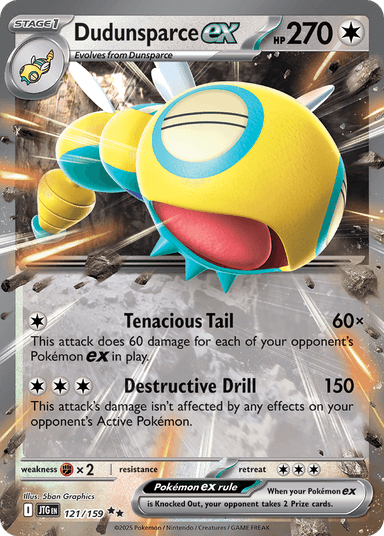 Carta Dudunsparce ex 121/159 do set Journey Together — Pokémon TCG | Bynx