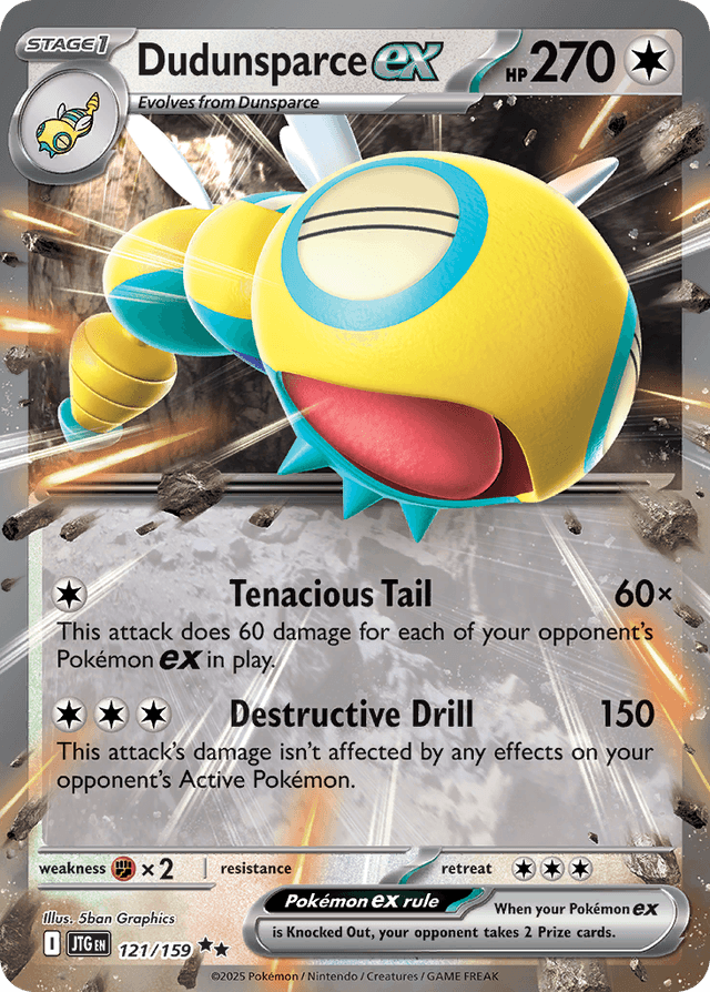 Carta Dudunsparce ex 121/159 do set Journey Together — Pokémon TCG | Bynx