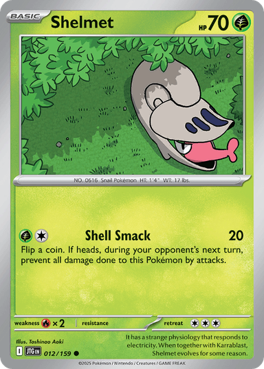 Carta Shelmet 12/159 do set Journey Together — Pokémon TCG | Bynx