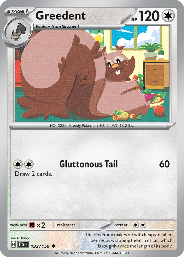Carta Greedent 132/159 do set Journey Together — Pokémon TCG | Bynx