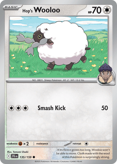 Carta Hop's Wooloo 135/159 do set Journey Together — Pokémon TCG | Bynx