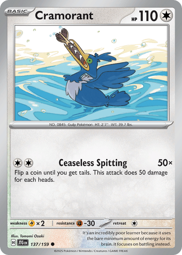 Carta Cramorant 137/159 do set Journey Together — Pokémon TCG | Bynx