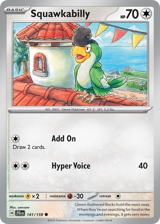 Carta Squawkabilly 141/159 do set Journey Together — Pokémon TCG | Bynx