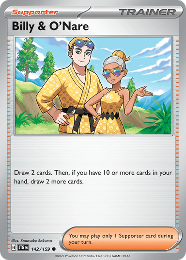 Carta Billy & O'Nare 142/159 do set Journey Together — Pokémon TCG | Bynx