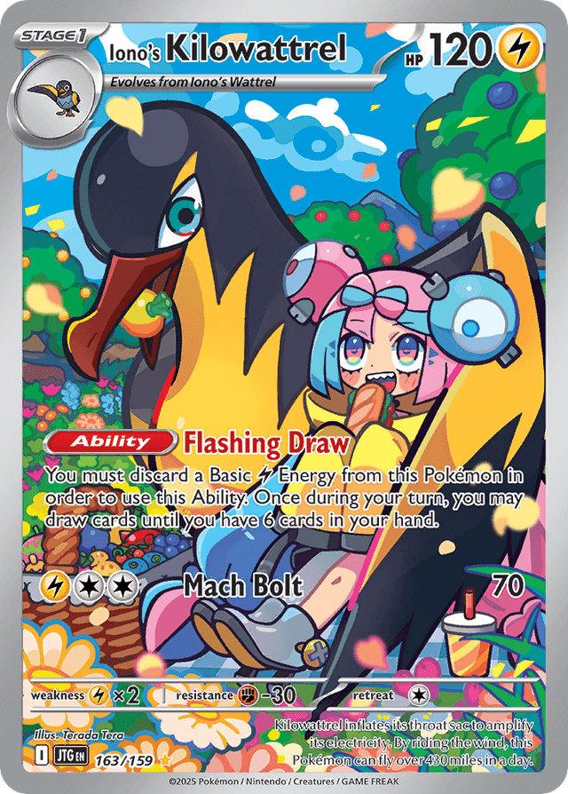 Carta Iono's Kilowattrel 163/159 do set Journey Together — Pokémon TCG | Bynx
