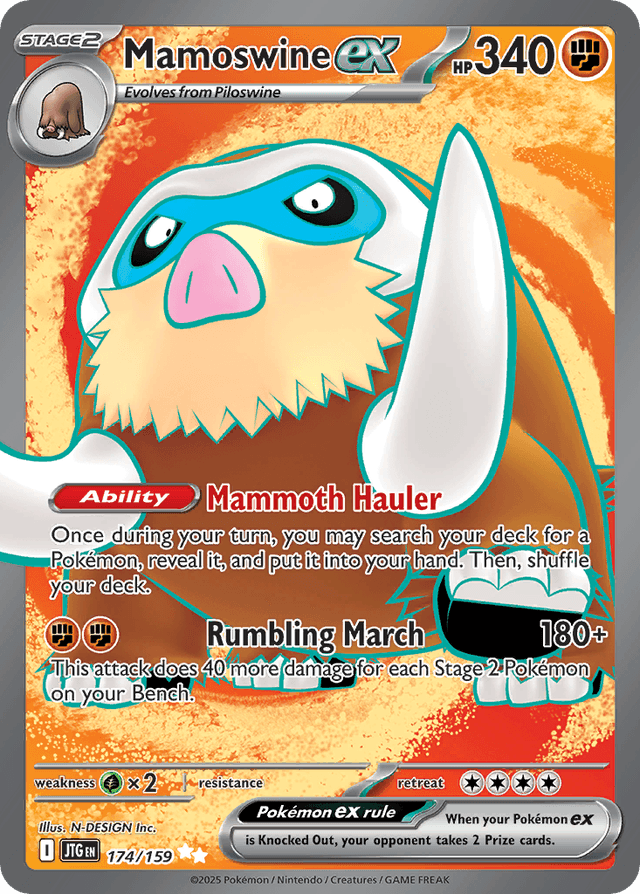 Carta Mamoswine ex 174/159 do set Journey Together — Pokémon TCG | Bynx