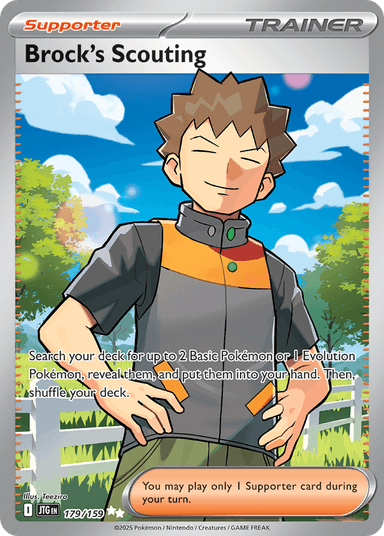 Carta Brock's Scouting 179/159 do set Journey Together — Pokémon TCG | Bynx