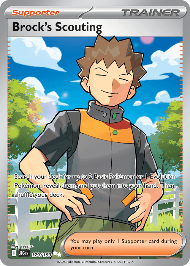 Carta Brock's Scouting 179/159 do set Journey Together — Pokémon TCG | Bynx