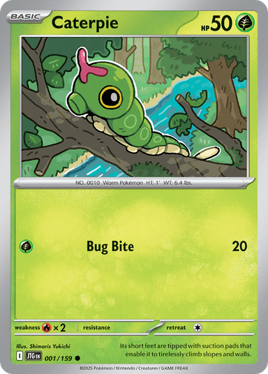 Carta Caterpie 1/159 do set Journey Together — Pokémon TCG | Bynx