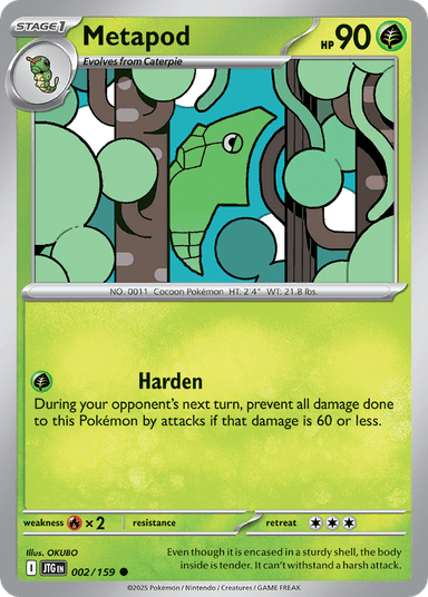 Carta Metapod 2/159 do set Journey Together — Pokémon TCG | Bynx