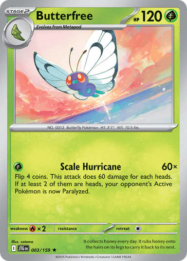 Carta Butterfree 3/159 do set Journey Together — Pokémon TCG | Bynx