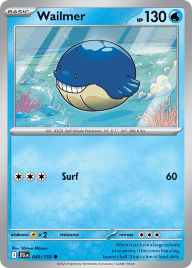 Carta Wailmer 40/159 do set Journey Together — Pokémon TCG | Bynx