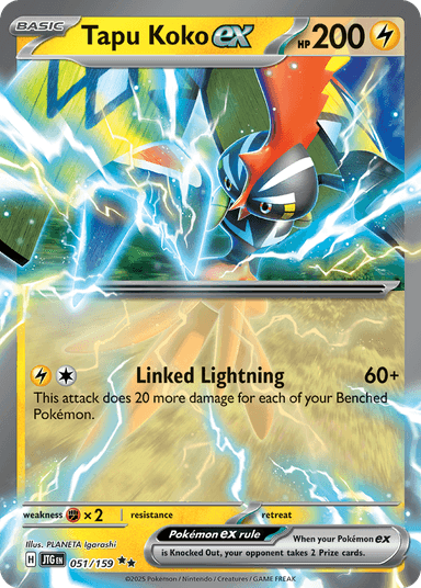 Carta Tapu Koko ex 51/159 do set Journey Together — Pokémon TCG | Bynx