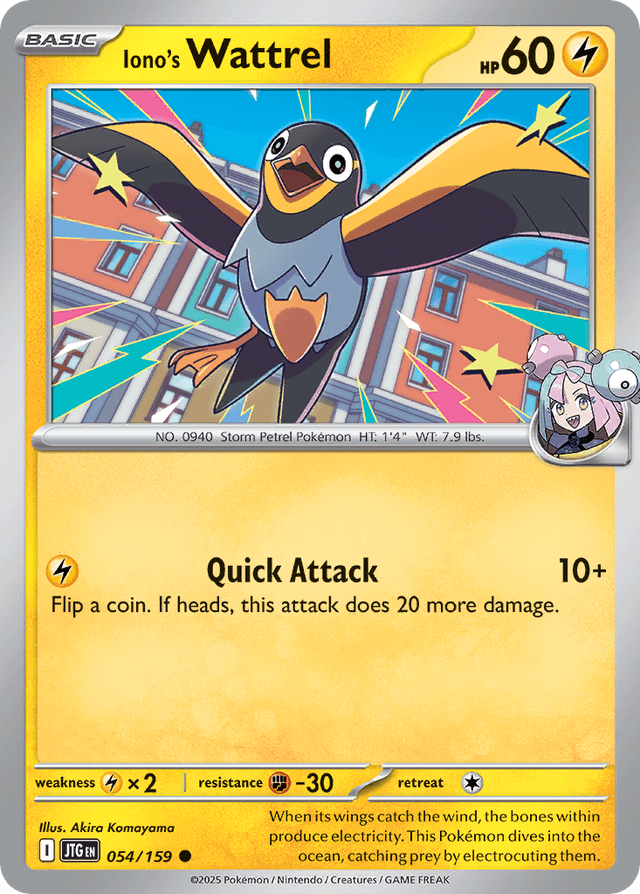 Carta Iono's Wattrel 54/159 do set Journey Together — Pokémon TCG | Bynx