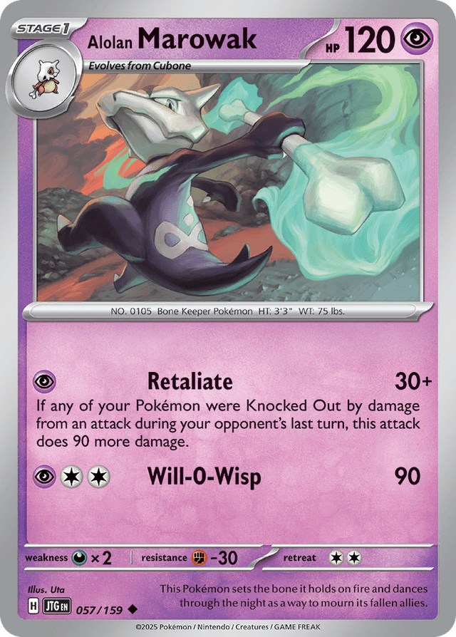 Carta Alolan Marowak 57/159 do set Journey Together — Pokémon TCG | Bynx