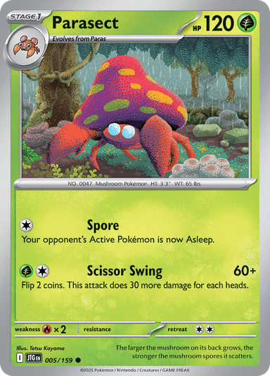 Carta Parasect 5/159 do set Journey Together — Pokémon TCG | Bynx