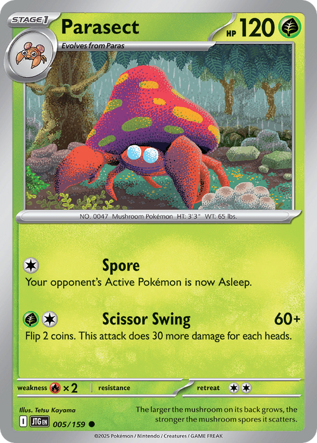 Carta Parasect 5/159 do set Journey Together — Pokémon TCG | Bynx
