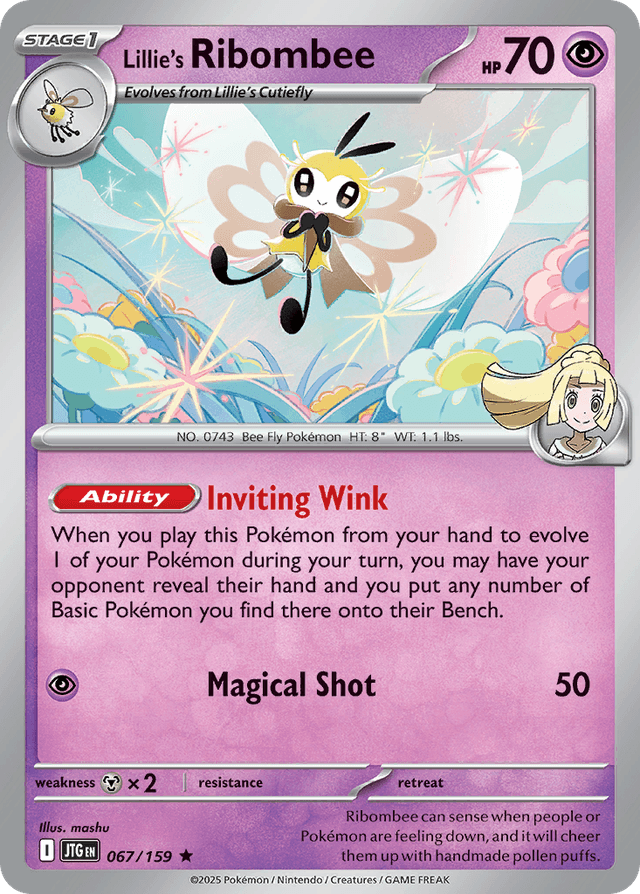 Carta Lillie's Ribombee 67/159 do set Journey Together — Pokémon TCG | Bynx