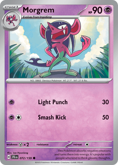 Carta Morgrem 72/159 do set Journey Together — Pokémon TCG | Bynx