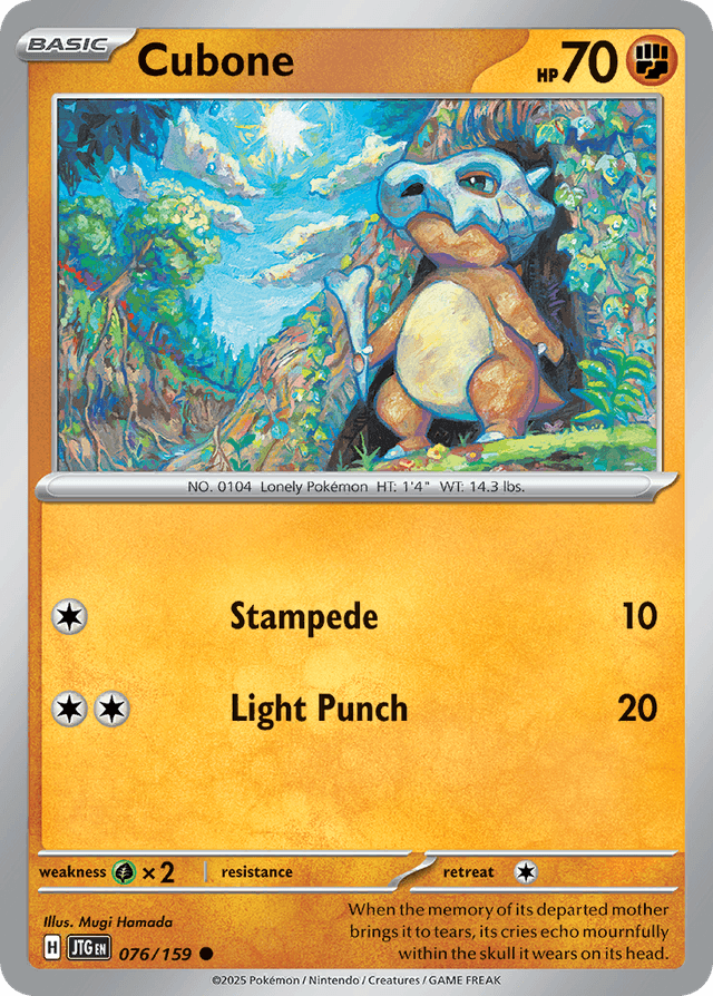 Carta Cubone 76/159 do set Journey Together — Pokémon TCG | Bynx