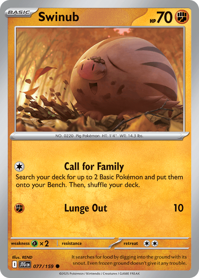 Carta Swinub 77/159 do set Journey Together — Pokémon TCG | Bynx