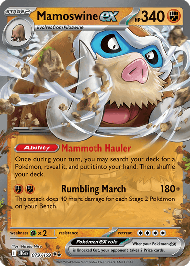 Carta Mamoswine ex 79/159 do set Journey Together — Pokémon TCG | Bynx