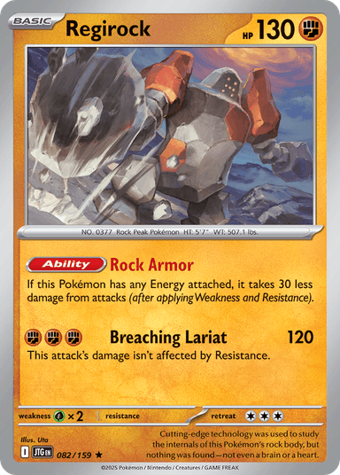 Carta Regirock 82/159 do set Journey Together — Pokémon TCG | Bynx