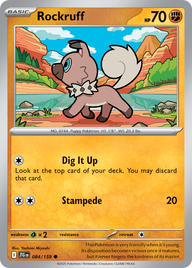 Carta Rockruff 84/159 do set Journey Together — Pokémon TCG | Bynx