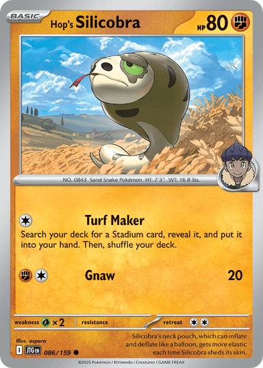 Carta Hop's Silicobra 86/159 do set Journey Together — Pokémon TCG | Bynx